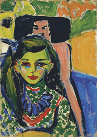 Ernst Ludwig Kirchner. Fränzi ante una silla tallada, 1910. Museo Thyssen-Bornemisza, Madrid